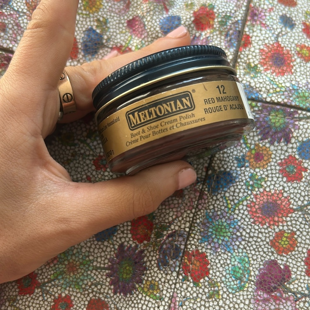 NEW Meltonian Boot and Shoe Cream Polish 12 Red Mahogany